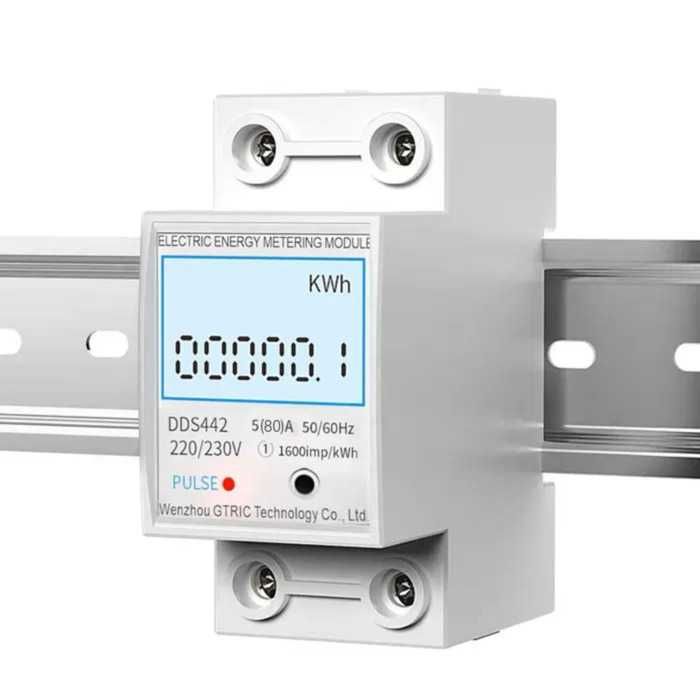 Монофазен електромер за DIN шина, 80A, 36мм