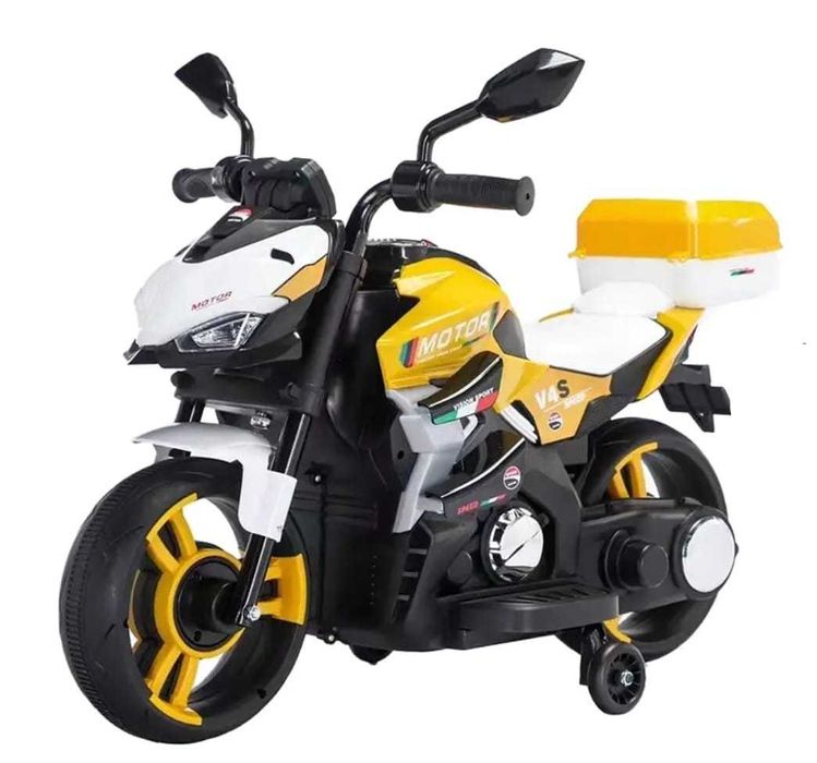 Motocicleta copii 12v cu portbagaj 2-5 ani