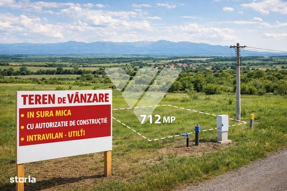 Teren intravilan 712 mp cu autorizatie de construire  Șura Mica Sibiu