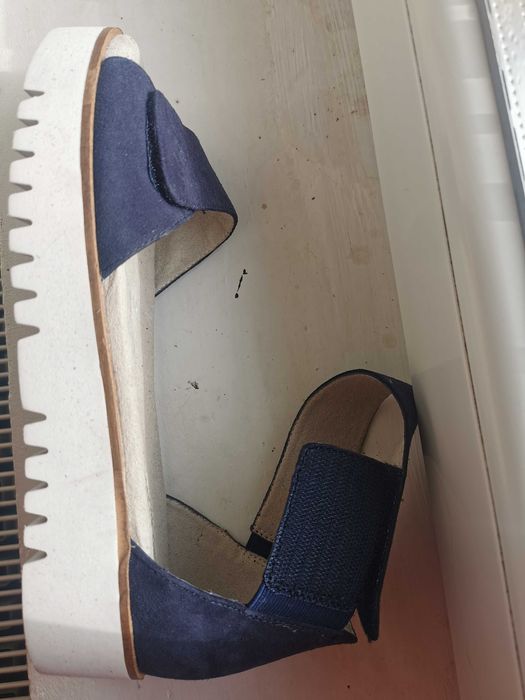 Sandale piele naturala interior exterior, efect de catifea