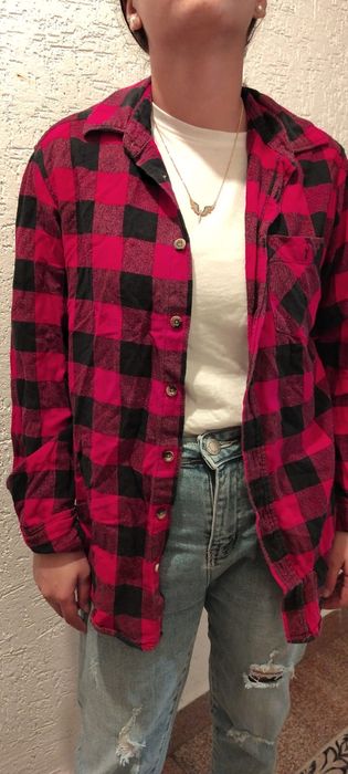 Черно Червена дълга риза