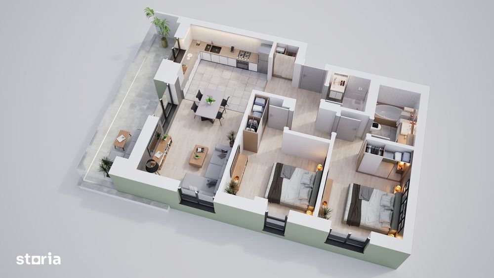 Apartament in cartier privat cu spații verzi si parcare