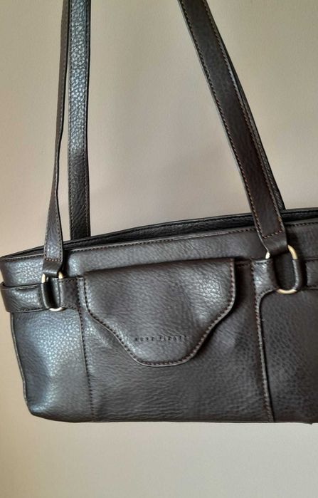 Дамска чанта Marc Picard от естествена кожа – шоколадово кафяво