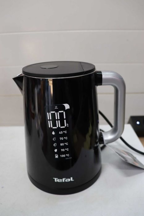 Tefal Smart'n Light 1L кана с избор на температура и функция за поддържане на топлината, цифрова кана с LED дисплей, бързо загряване,  1 ЛИТЪР