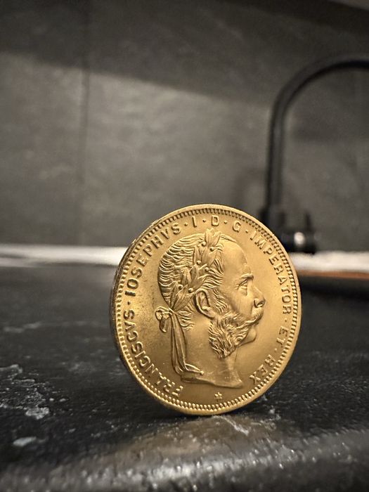 Moneda Aur 24k Franciscvs Iosephvs 8 Florins 20 francs 1892