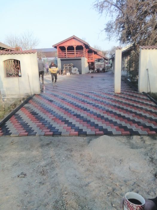 Montaj pavele bordura Rigola gazon