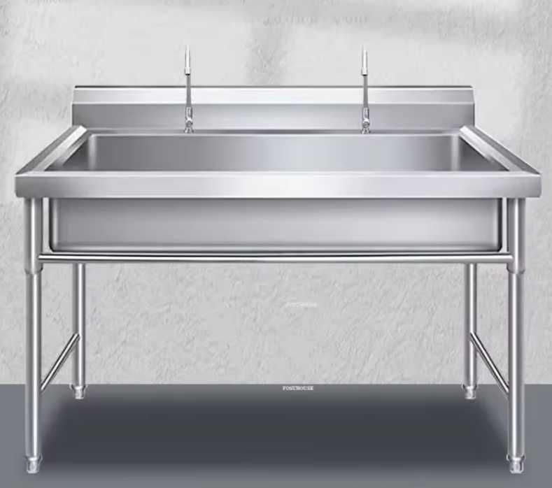 Chiveta inox pe suport  cuva mare 120x60cm restaurant 2 baterii