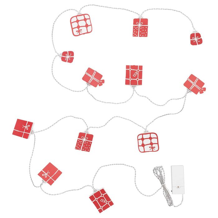 Ghirlanda led 12 becuri, cu baterii, cutie cadou