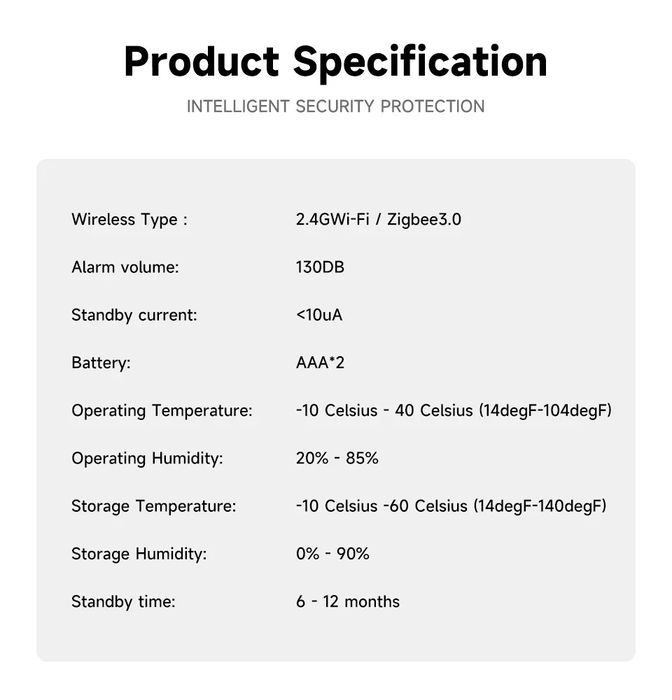 Tuya WiFi сензор за врата/прозорец с опция 130dB звукова аларма