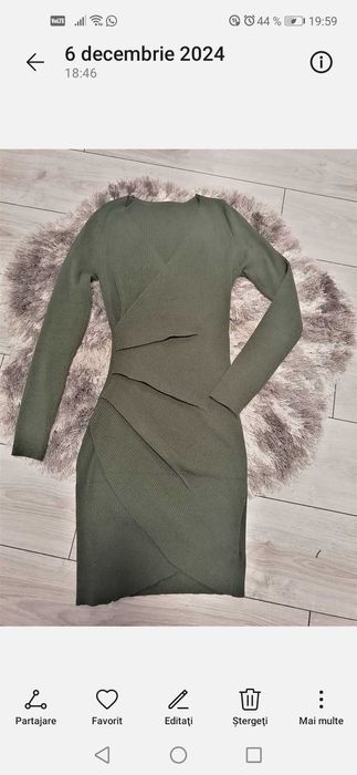 Rochie tricot verde kaki