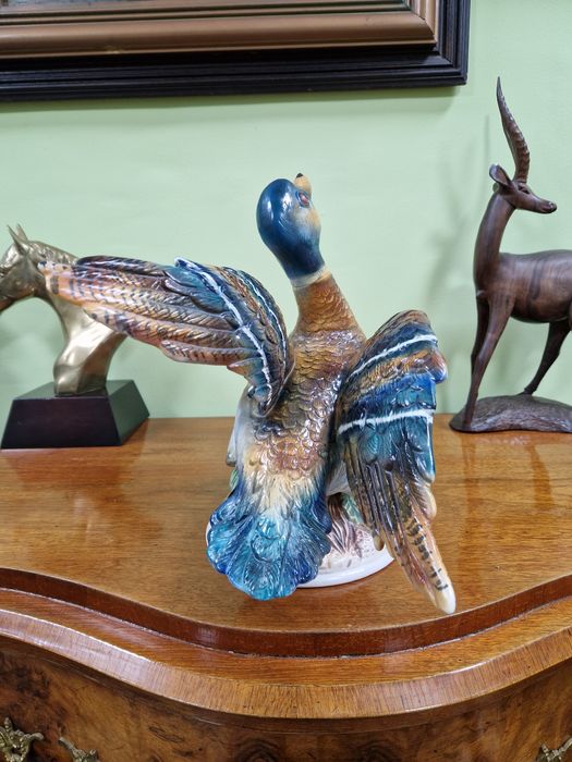 Уникална голяма антикварна италианска порцеланова фигура статуетка