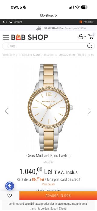 Ceas Michael Kors Corey Three Hand - nou!