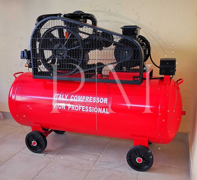 Монофазен компресор за въздух 200 литра с усилен дебит и гаранция