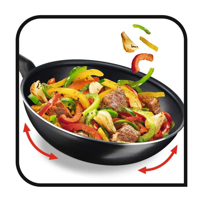 Wok TEFAL Simply Clean B5671953 28cm tigaie aluminiu nou Sigilat