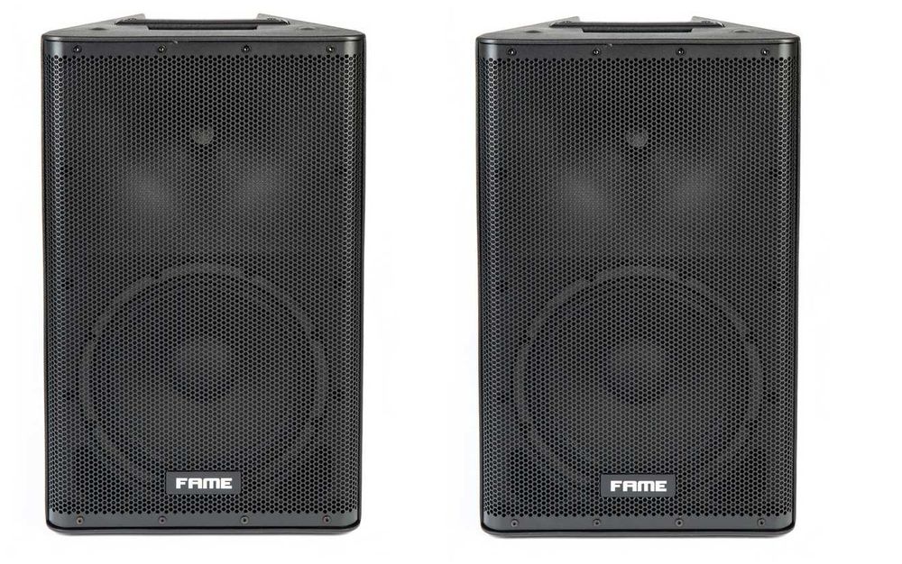 Set de 2 boxe Fame Audio Enforcer 12A 12″, 1600W cu 2 stative de boxe