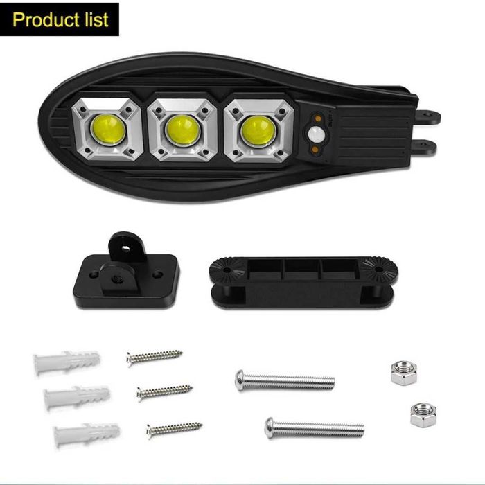 3 Броя Соларна Водоустойчива Лампа 600W със сензор за движение и ДУ