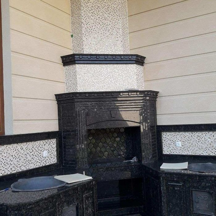 Профессиональная Установка ГРАНИТ на Цоколь. Фасад из Травертина