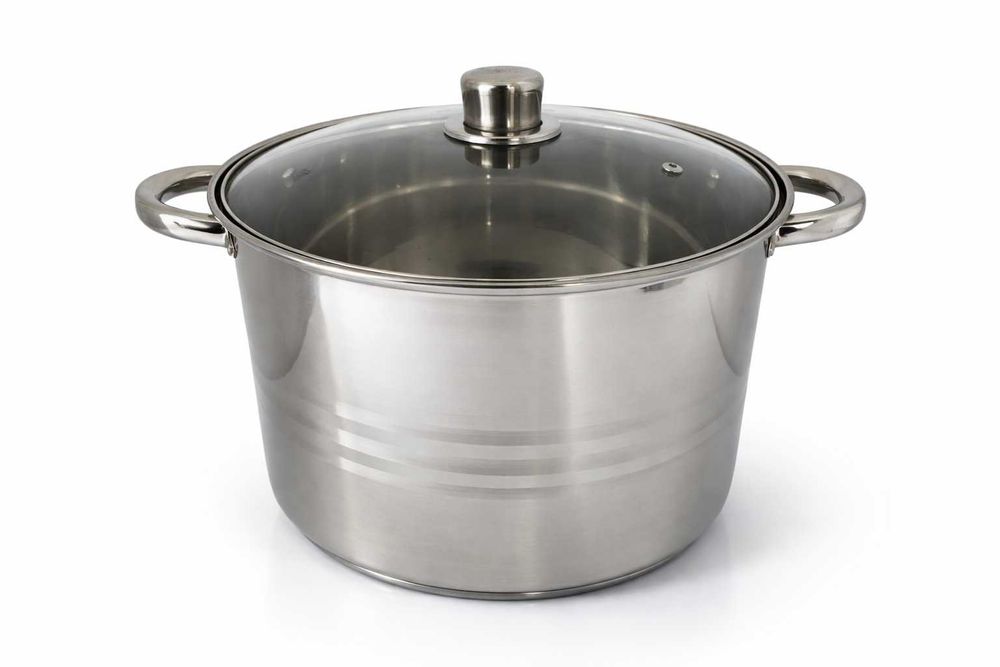 Oala Inox 7 Litri cu Capac Sticla pentru Gatit Zilnic