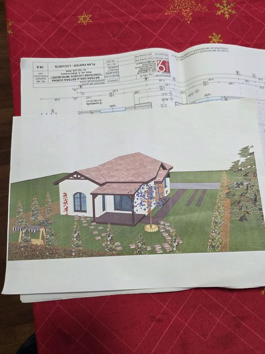 Vând teren cu proiect pentru casă