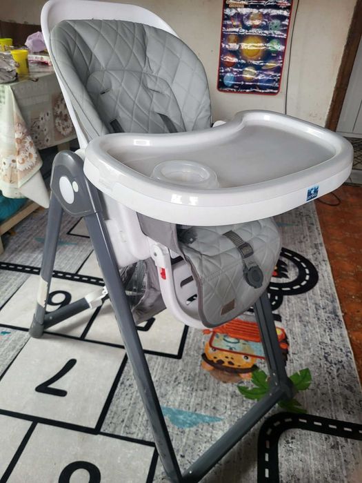 Столче за хранене Lorelli - Party, Cool Grey Leather