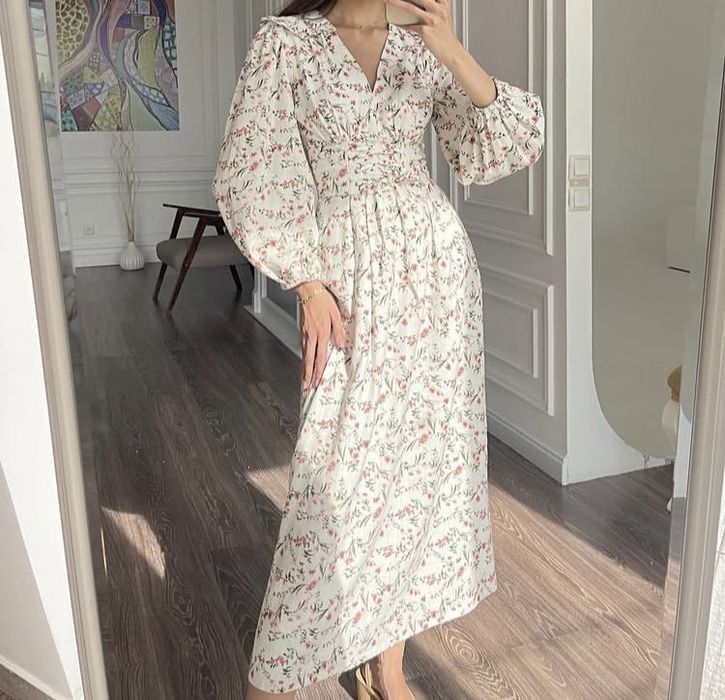 красивое платье из льна