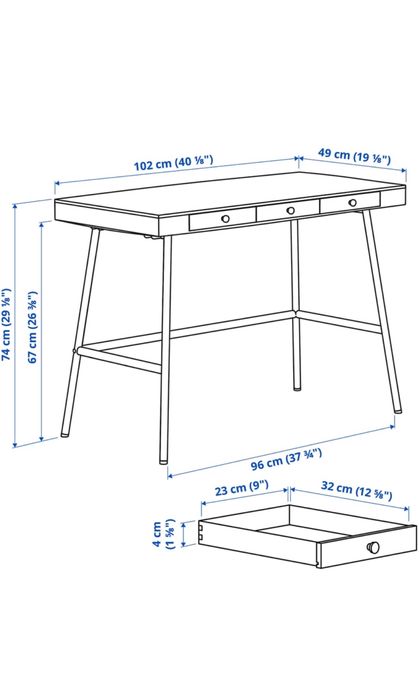 LILLÅSEN Birou, bambus, 102x49 cm ikea