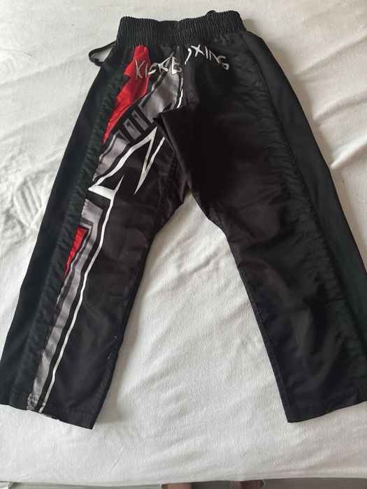 Pantaloni Kickboxing Exxtreme 4XS negru/roșu