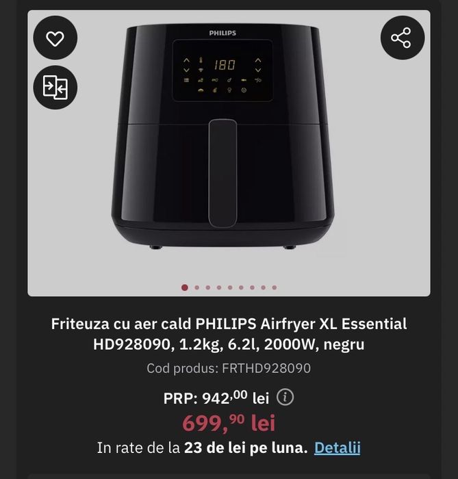 Vand AirFryer Philips XL 6.2L