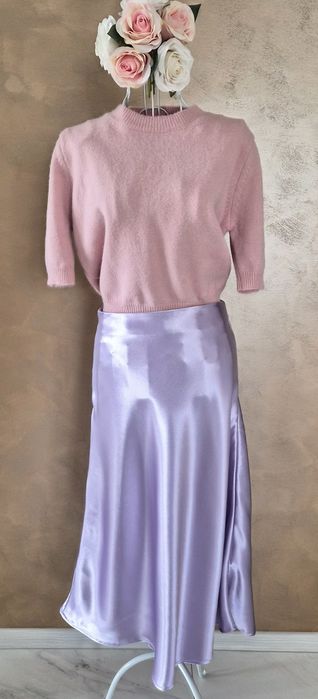 Сатенена пола в лилаво "ZARA "