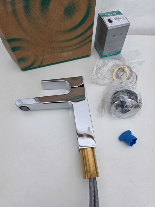 Baterie lavoar Hansgrohe Metropol 110, ventil push-open, crom