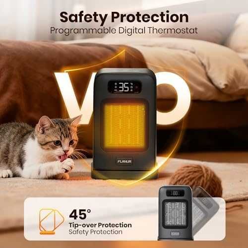 Нова печка 1500W Електрически отоплител ECO термостат дистанционно 12H