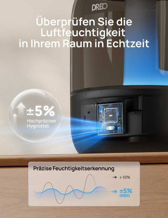 Овлажнител Dreo, 3л., Помещения до 27м2.