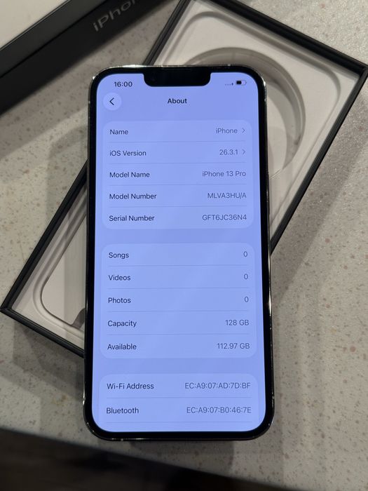 iPhone 13 Pro 128GB Silver – Като НОВ, 100% Батерия