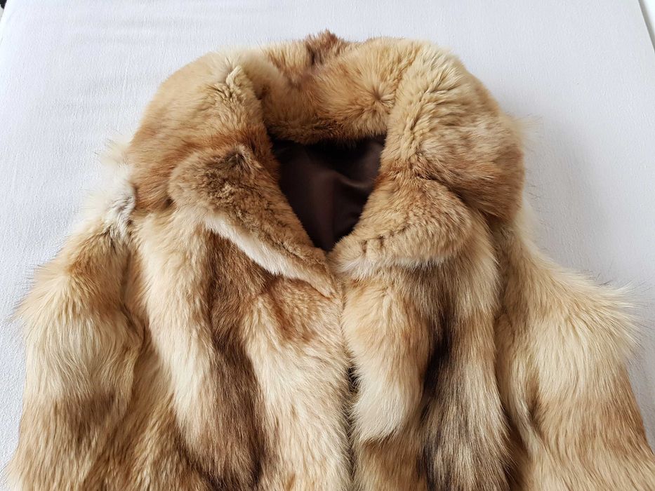 Дамски елек естествен косъм - размер М-Л