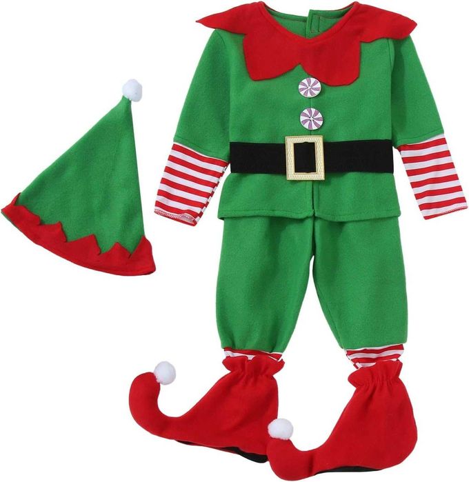 Costum de elf de Crăciun pentru copiii si adulți unisex