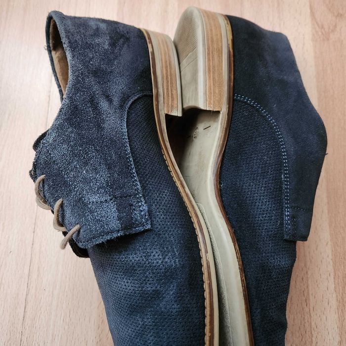 Pantofi piele naturala albastru bleumarin