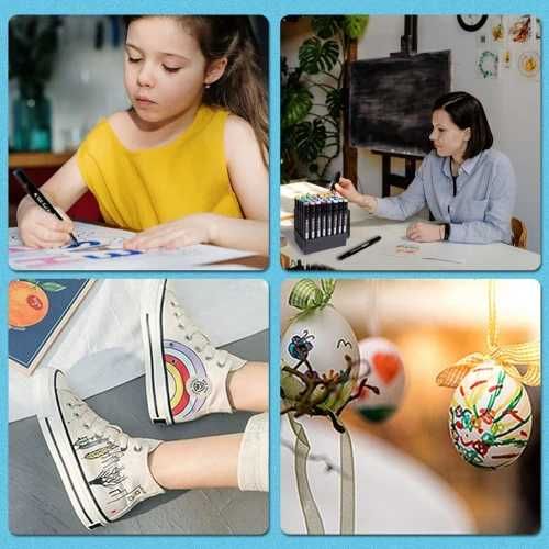 Двойни маркери с дълготрайни пълнители и чанта - 48/60/80/120/168 бр