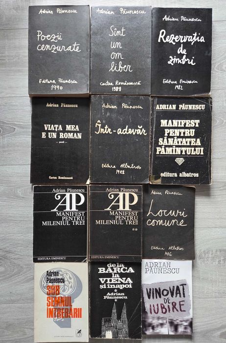 12 CARTI POEZII Adrian Paunescu Poezii cenzurate Rezervatia Manifest