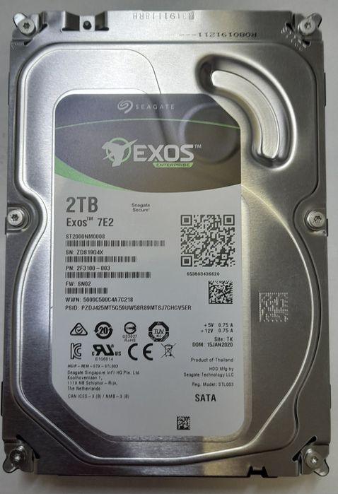 Продам Жёсткий диск HDD Segate EXOS 2 Tb