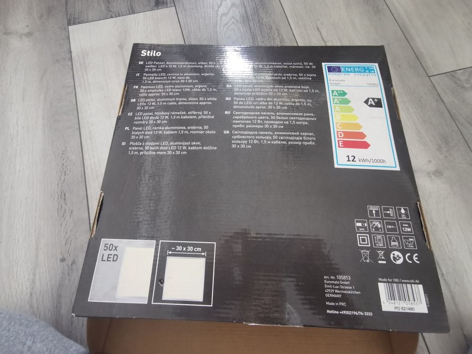 Aplica 50 led 30x30 clasa A+