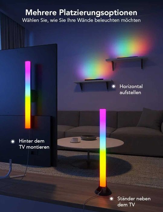 LED светлини Govee TV LIGHT BAR RGBIG  3 опции за поставяне