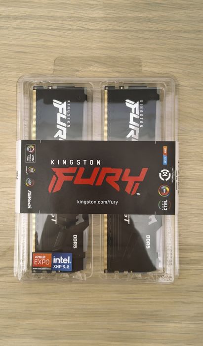 Memorii Kingston FURY Beast Black RGB, 32GB, 2 x 16GB, DDR5, 6000MHz ...