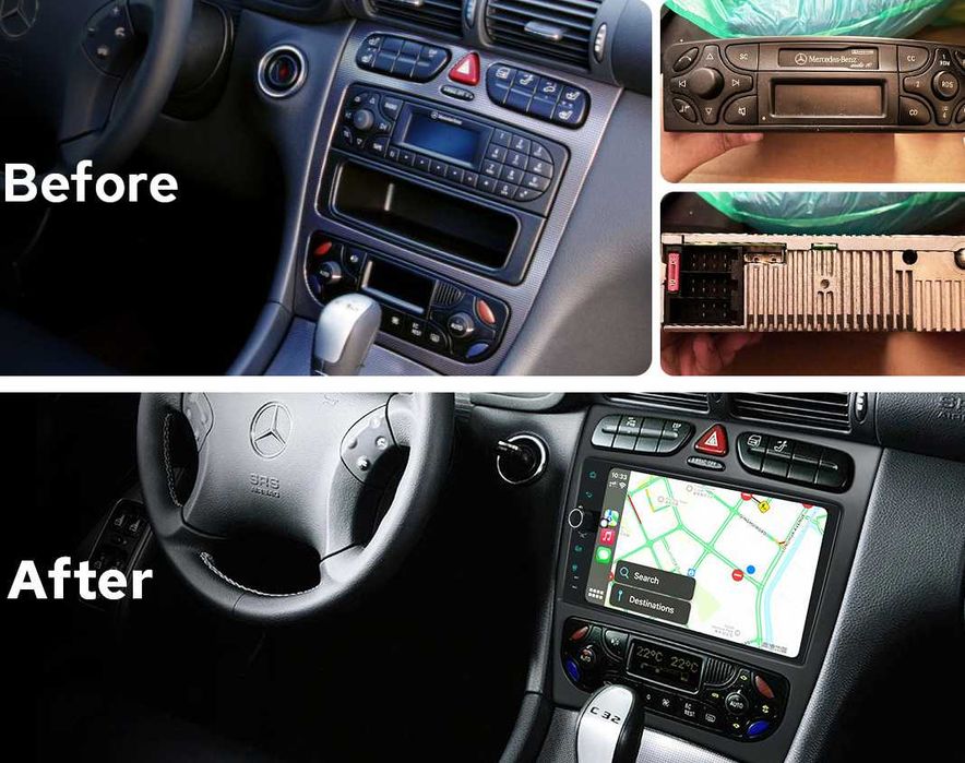 Мултимедия Двоен дин Android  Mercedes C W203 C220 CLK W209 Навигация