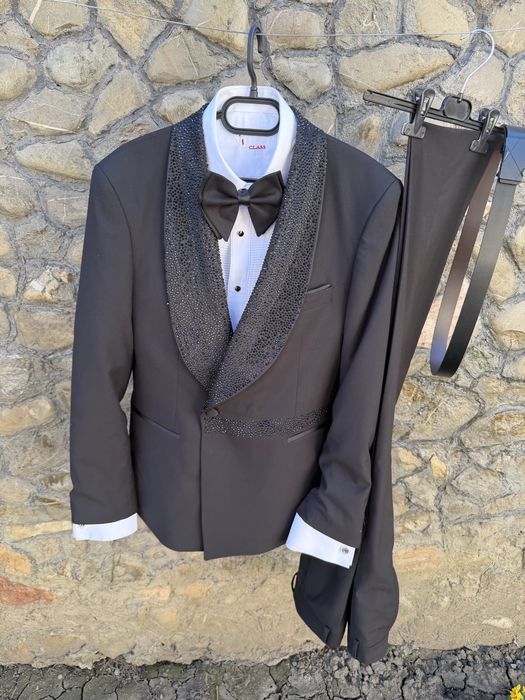 Costum ceremonie mire naș pantofi curea camasa