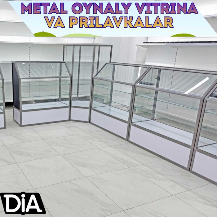 Прилавок витрина, стеклянная, metal oynaly vitrina va prilavkalar