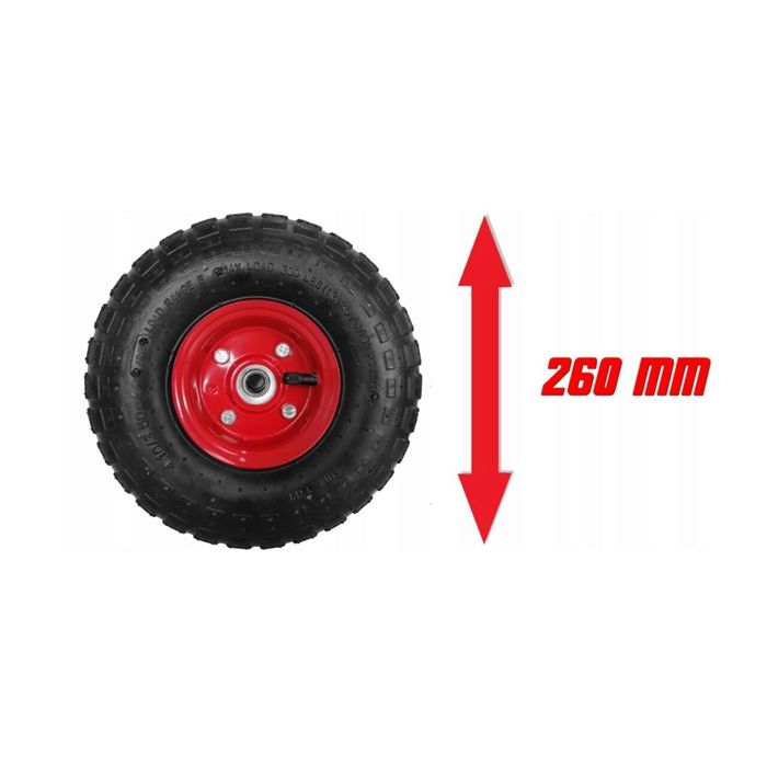 Roata pentru roaba, carucior 260 x 79, ax 16 mm, janta 123mm, Verke