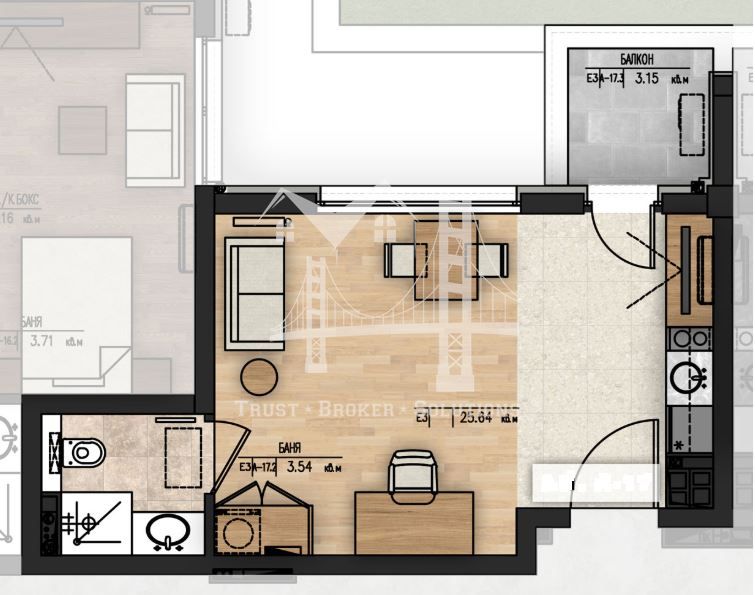 Продава се Едностаен апартамент в София, Младост 1А - 46 кв.м за 2587 €/кв.м - Снимка #3