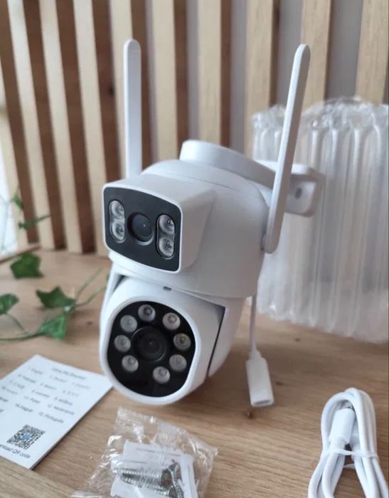 NOUA Camera supraveghere dubla WiFi FullHD cablu 3m
