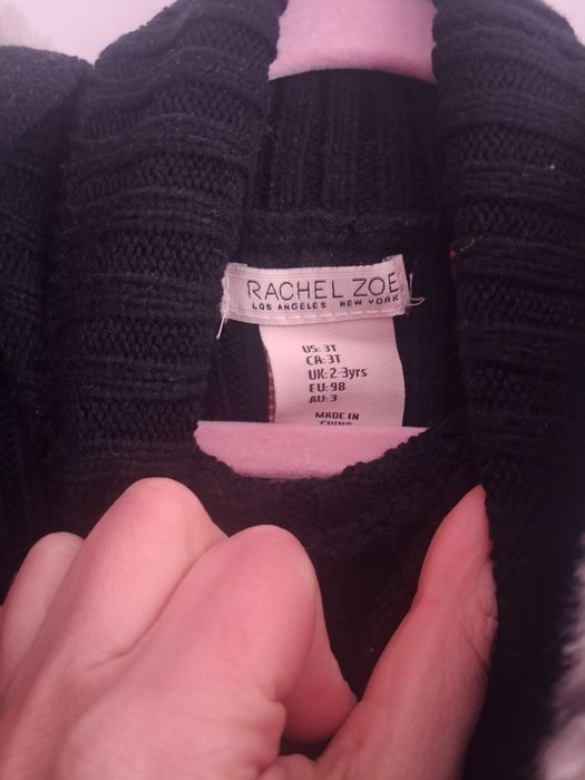 Стилен комплект Rachel Zoe –  плетена рокля и леопардов елек, р-р 98