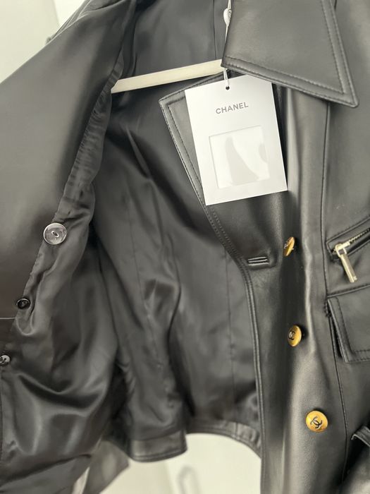 Geaca piele Chanel,  cu eticheta